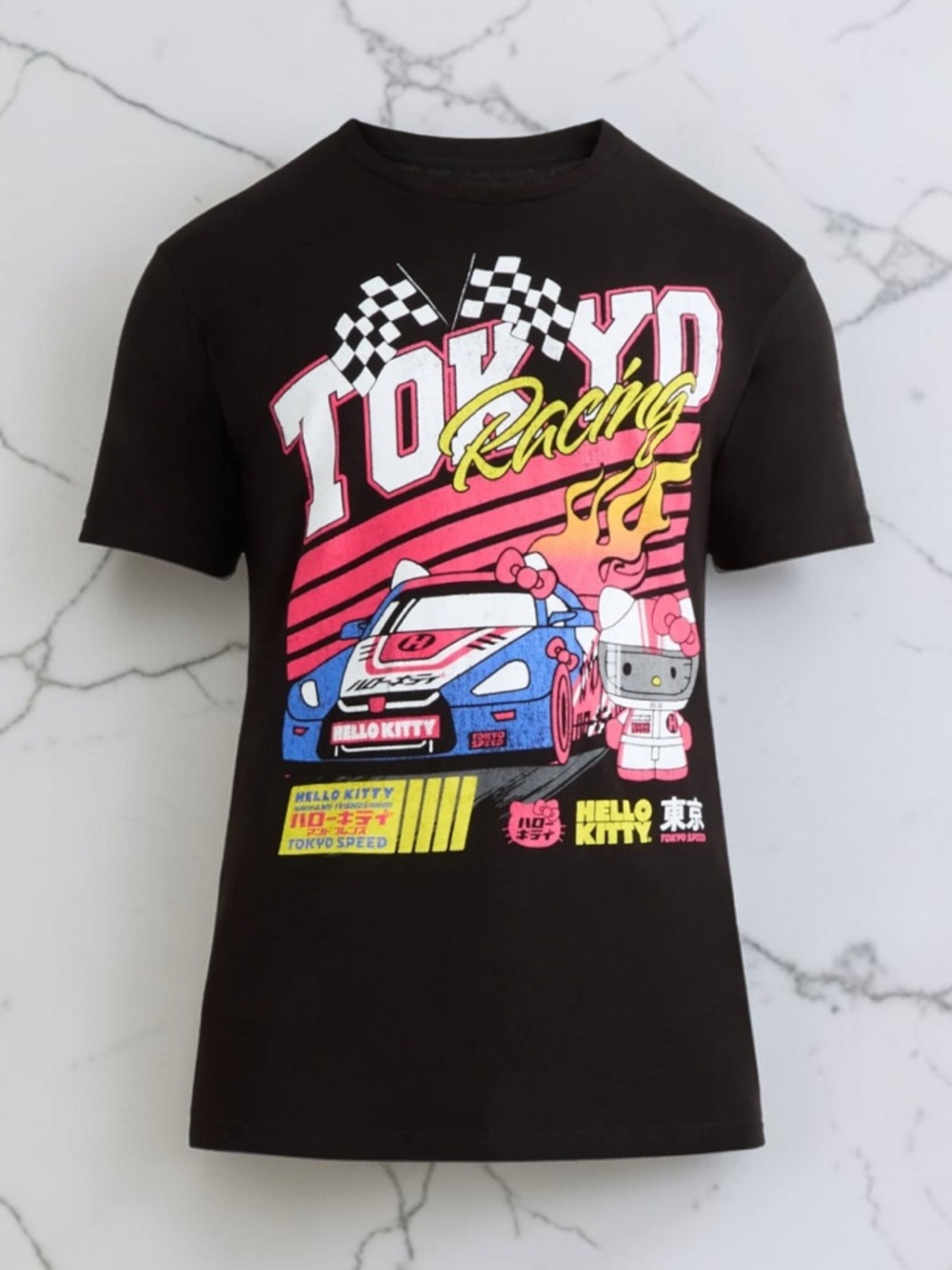 NWT Hello Kitty Black Racing SS Graphic TEE - SIZE 3XL